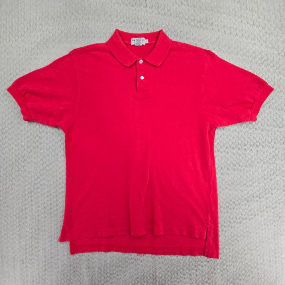 Abercrombie & Fitch Polo Shirt Mens Large Red Short Sleeve Stretch Preppy